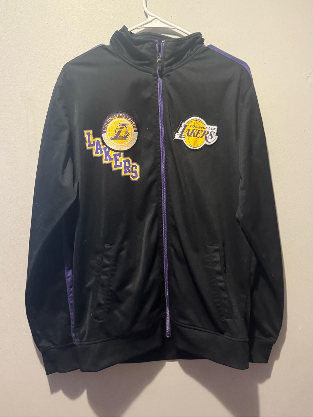 NBA Los Angeles Lakers Black and Purple Track Jacket